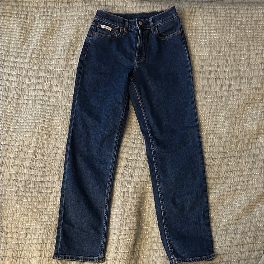 Calvin Klein Original Straight Dark Wash Straight Leg Jeans Size 24